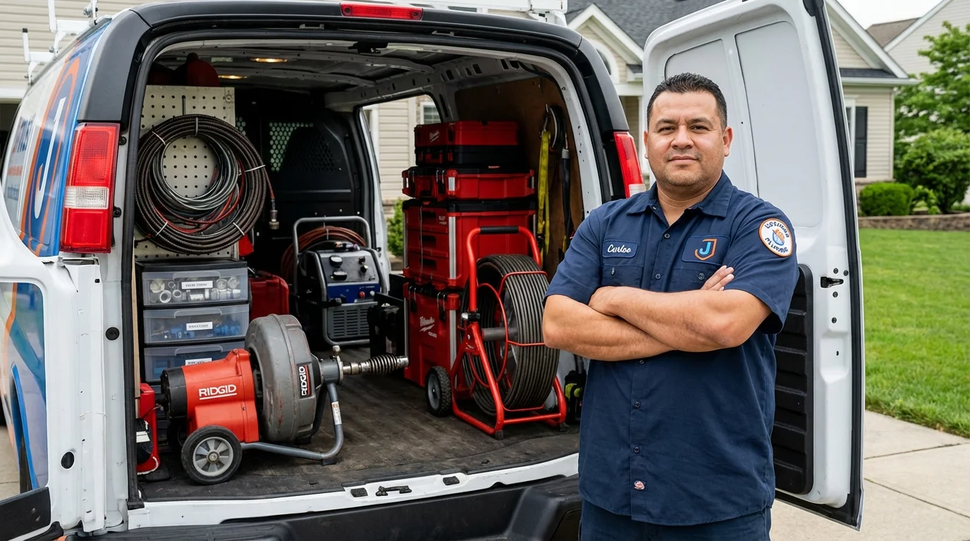 Professional drain cleaning equipment and Johns Plumbing LLC plumber in Gravette