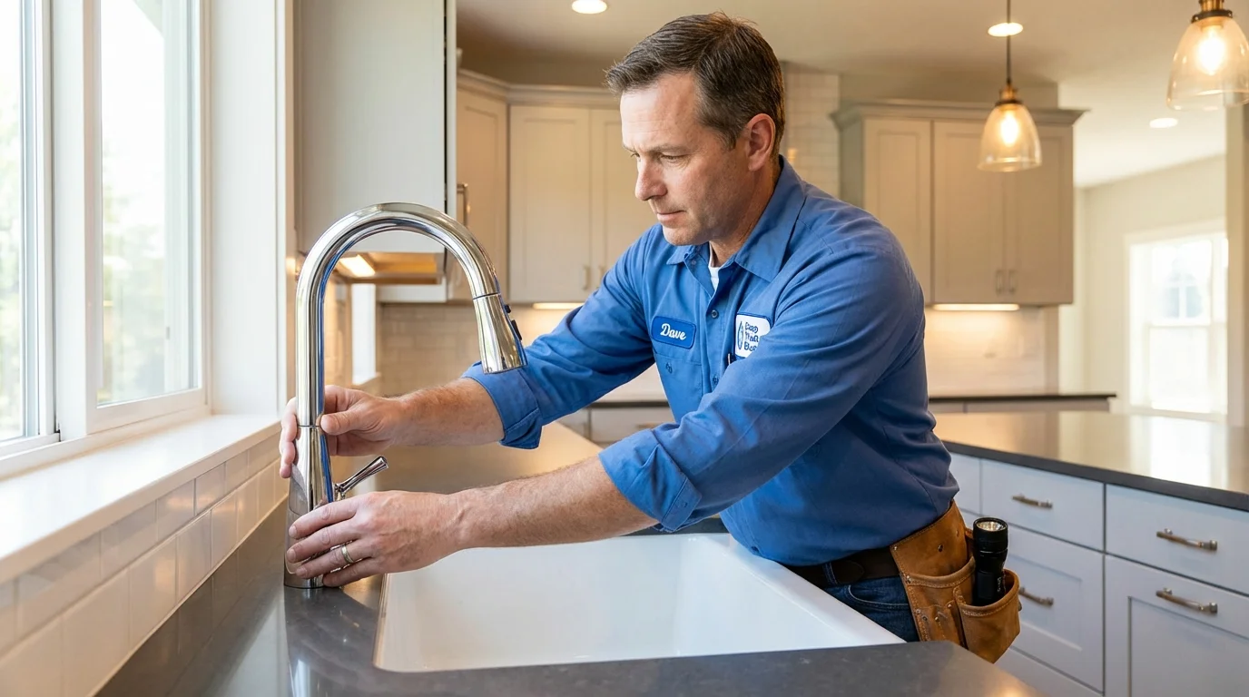 Kitchen faucet installation by Johns Plumbing LLC in Gravette